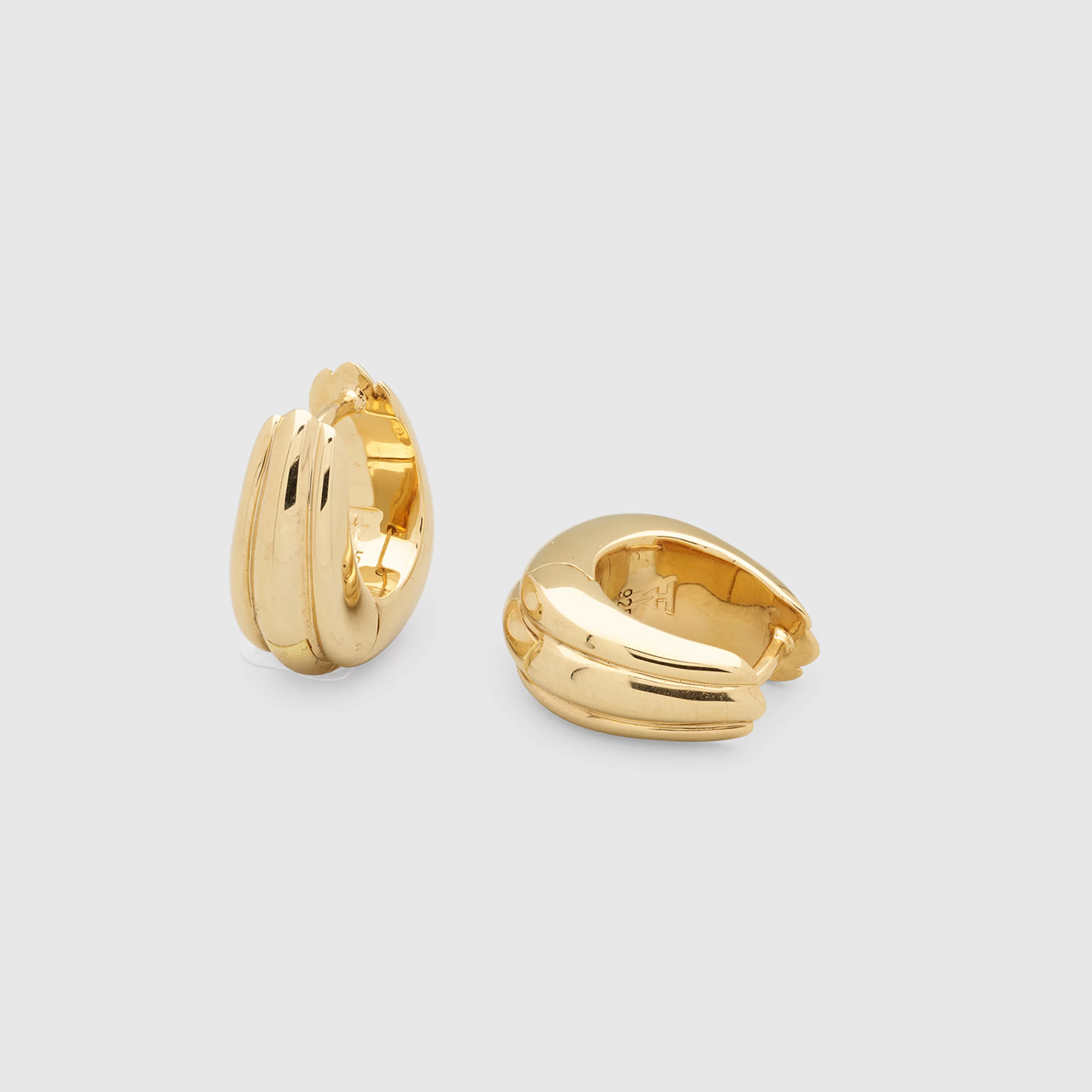 Tom Wood - Øreringer, Ice Hoop Small Line Gold | David-Andersen