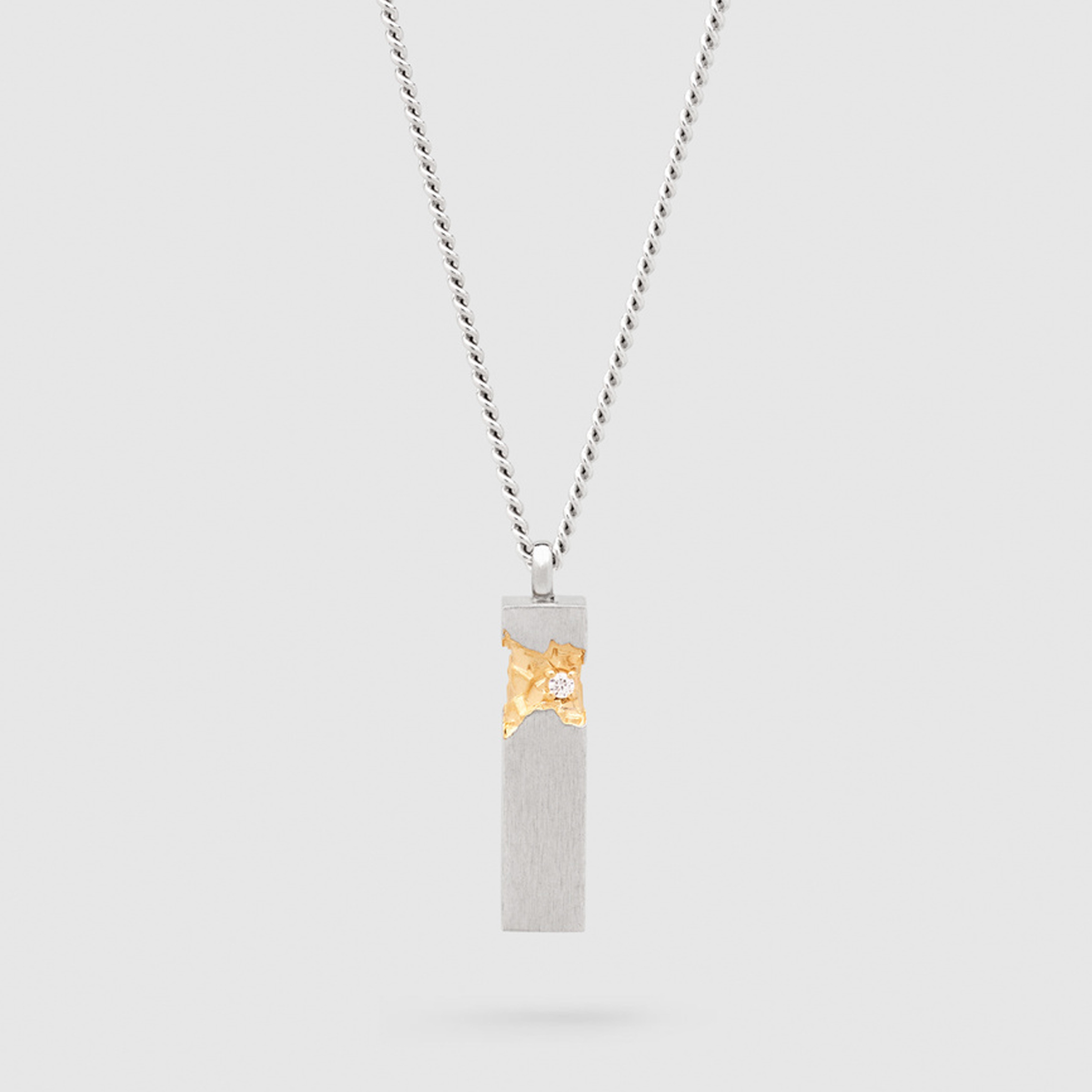 Tom Wood - Kjede, Mined Cube Pendant | David-Andersen